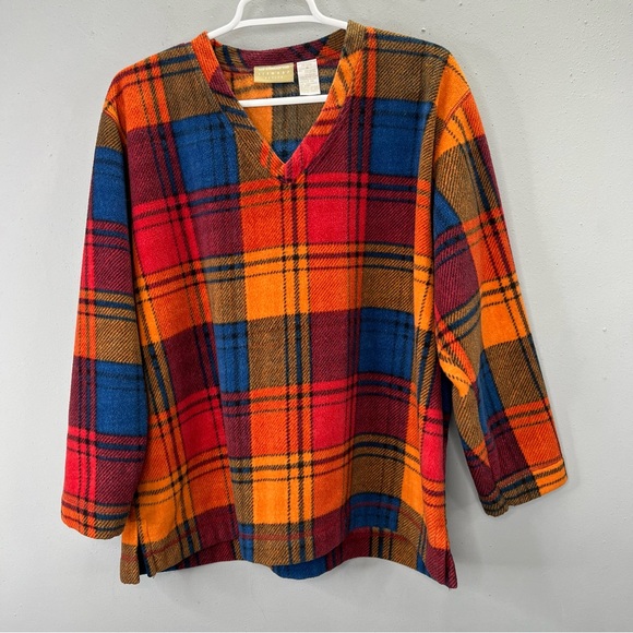 Liz Claiborne Sweaters - Liz Claiborne Lizwear Pullover Sweater Petite M Autumn Fall Cozy Cabin Plaid